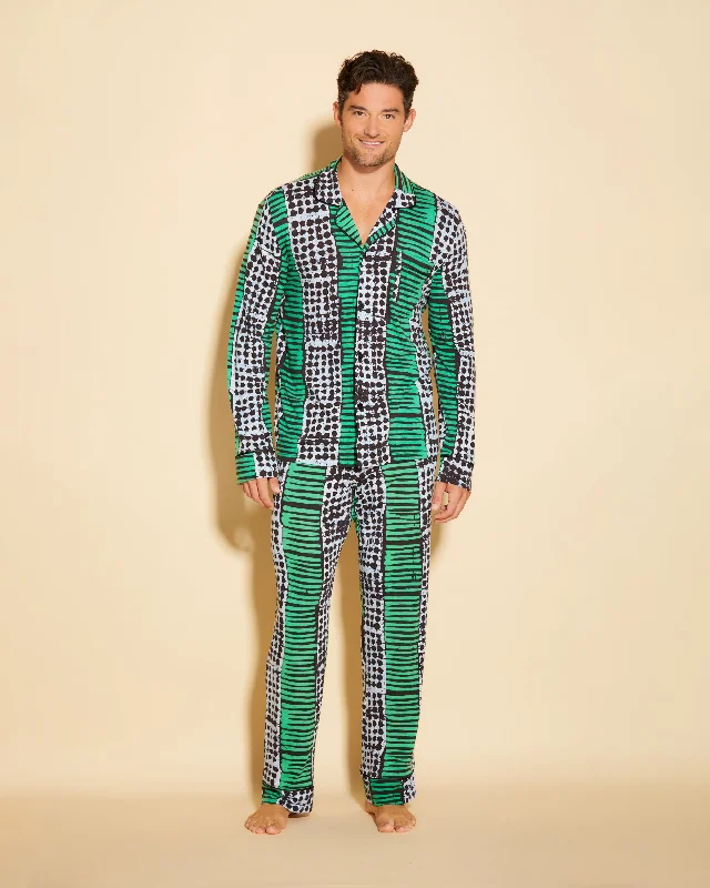 Conjunto De Pijama Para Hombre Clásico Con Camisa De Manga Larga Y Pantalones