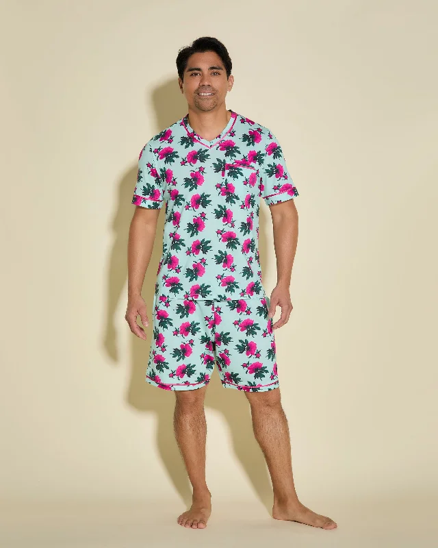 Kurzärmeliges Top & Shorts Pyjama-Set Für Männer