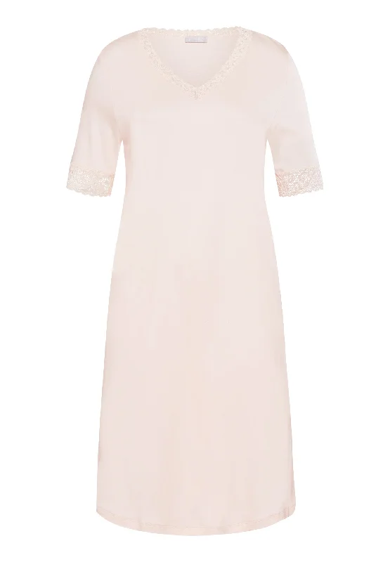 Moments Lace Trim Cotton Nightgown | Crystal Pink 77040-1334