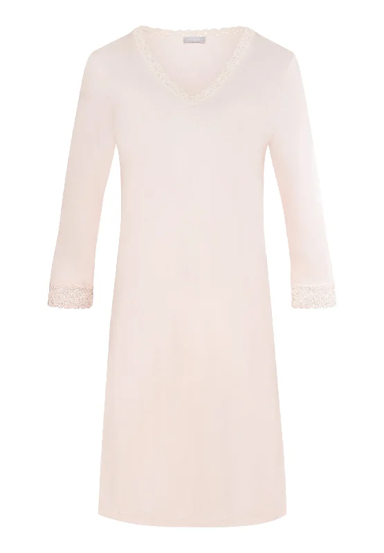 Moments Lace Trim Cotton Nightgown | Crystal Pink 77162-1334