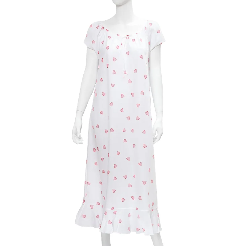 Antoinette Long Nightgown - Coeurs Pink