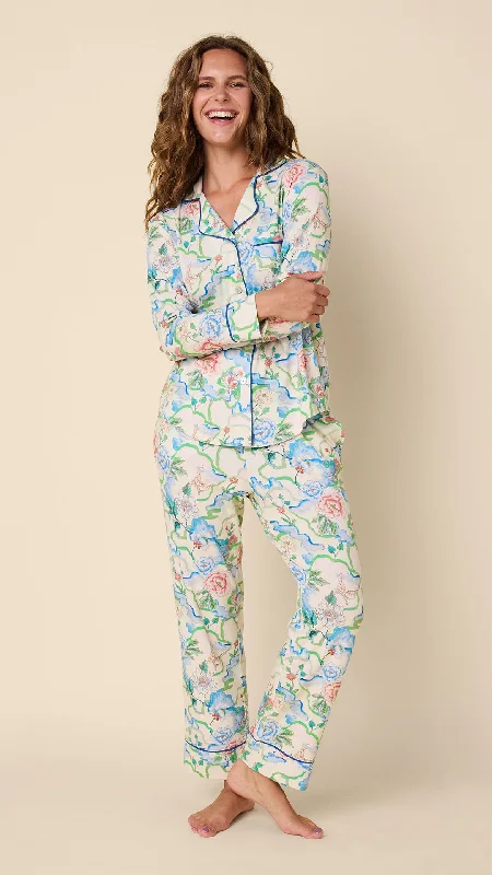 Butterfly Floral Pima Knit Long-Sleeved Pajama