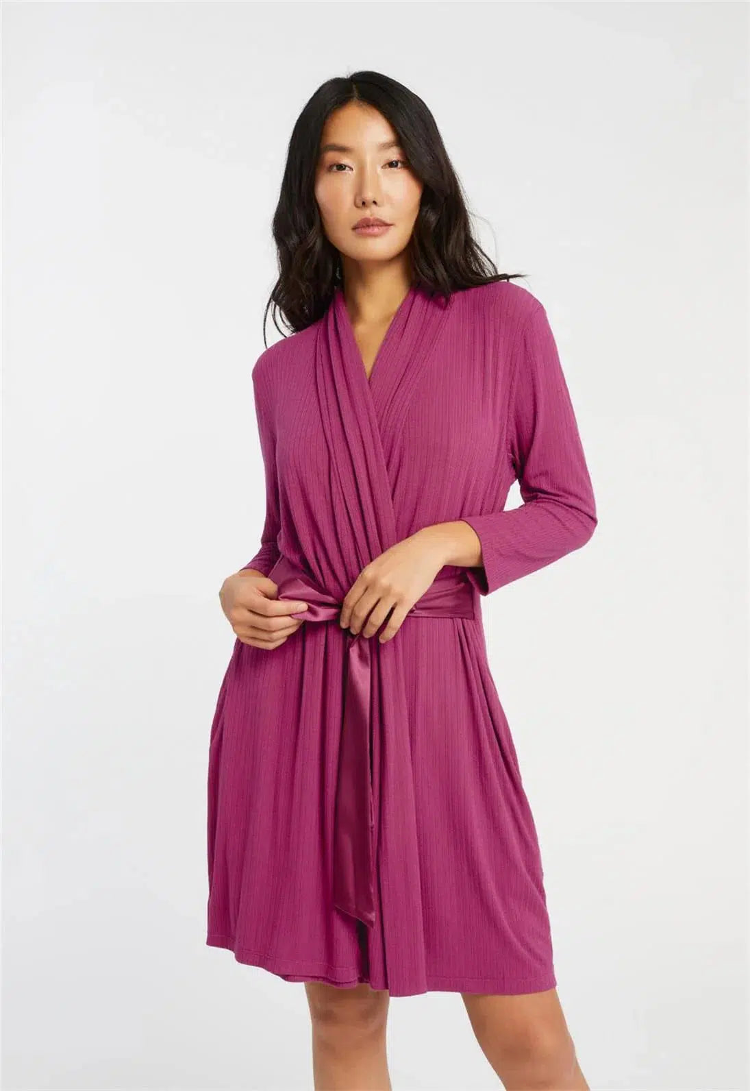 Cranberry Pointelle Iconic Robe