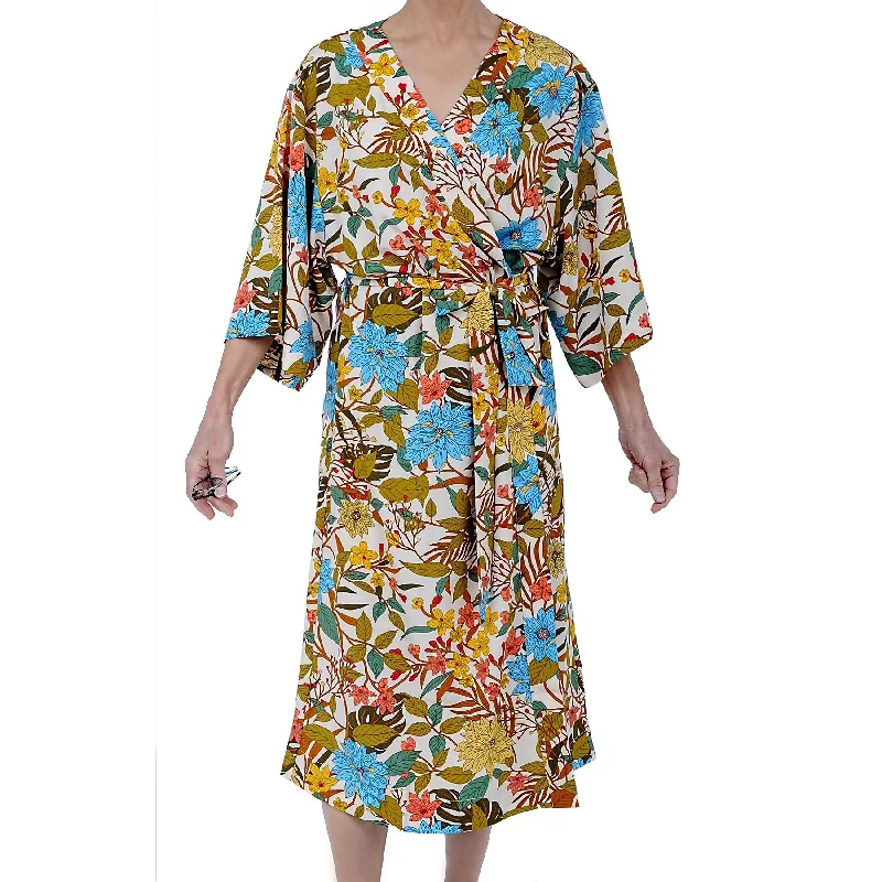 Multi-color Floral Long Robe