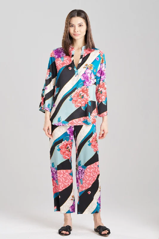 Floral Tapestry Satin Mandarin PJ