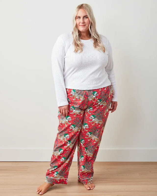 Holly Jolly Bagheera - Tall Flannel PJ Pants - Ruby