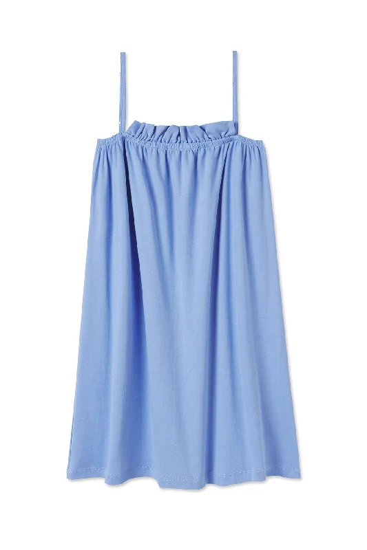 Pima Ruffle Nightgown in Hydrangea