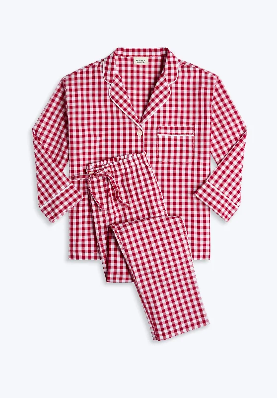 Marina Pajama Set in Large Red Gingham