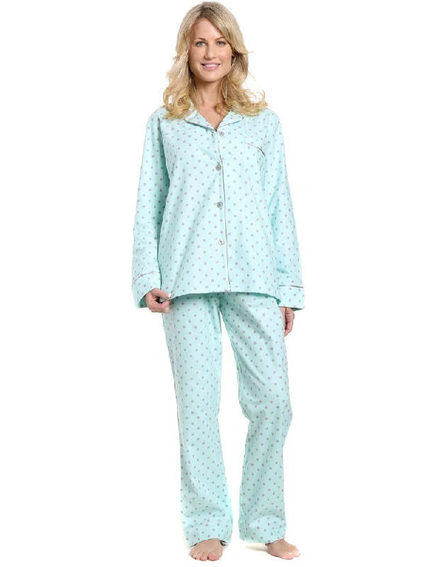 Womens Premium 100% Cotton Flannel Pajama Sleepwear Set