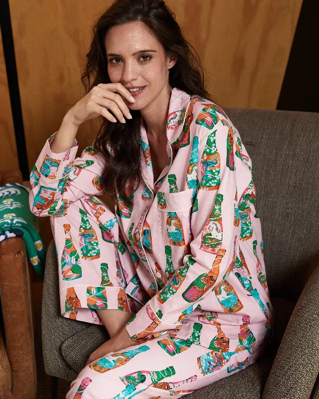 Pop the Bubbly - Long PJ Set - Sparkling Rosé