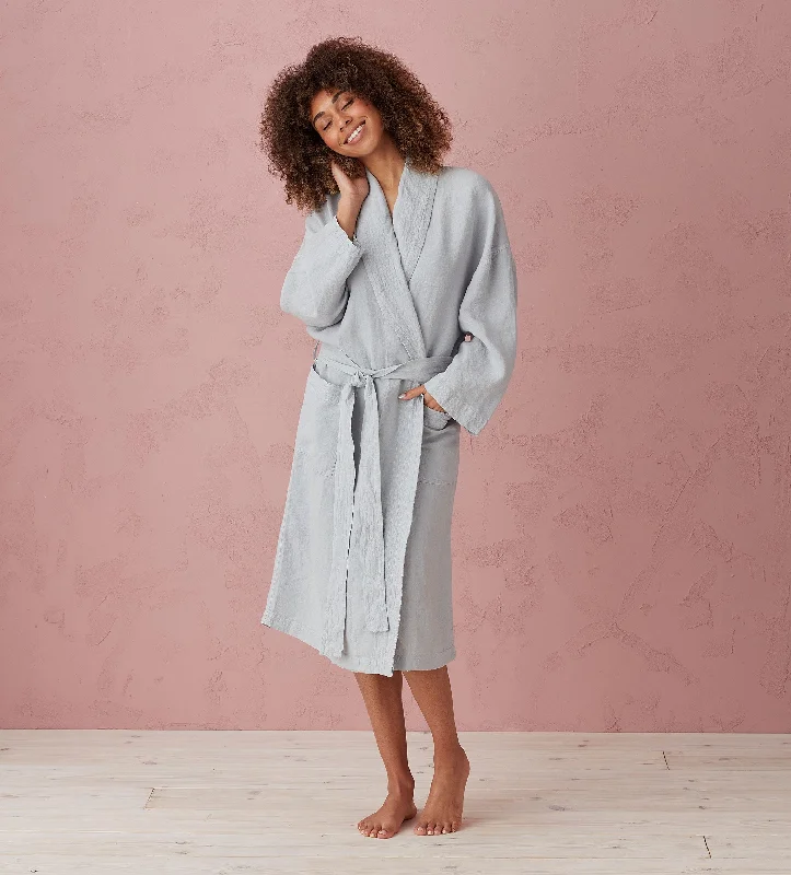 Stone Grey Layla 100% Linen Robe