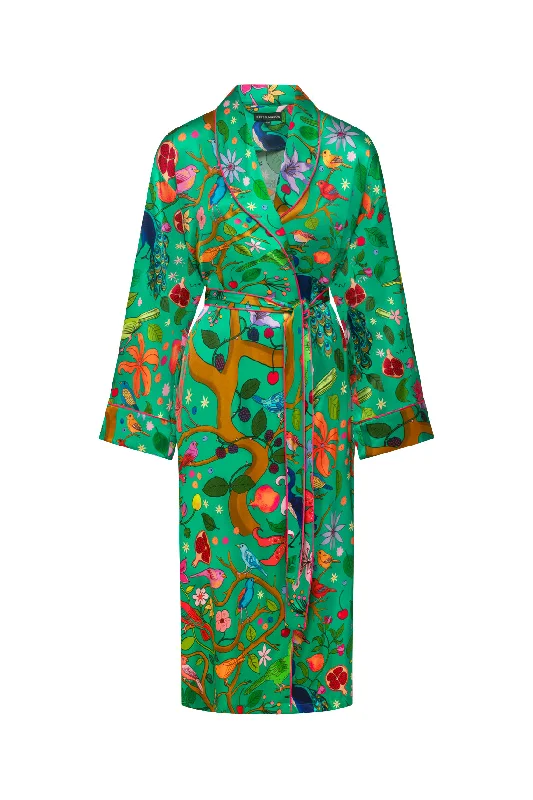 Tree of Life | Green | Silk Robe