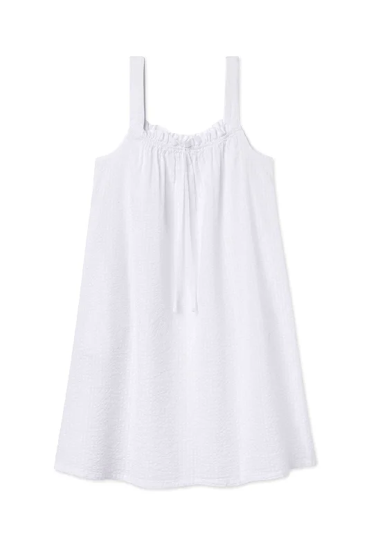 Alice Nightgown in White Seersucker