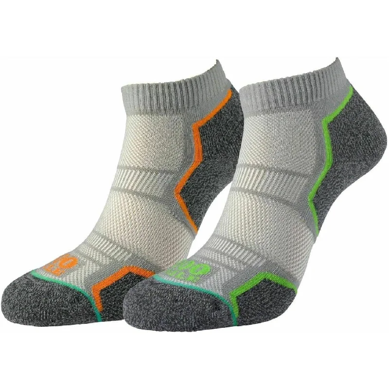 1000 Mile Repreve Single Layer Twin Pack Mens Running Socks - Grey