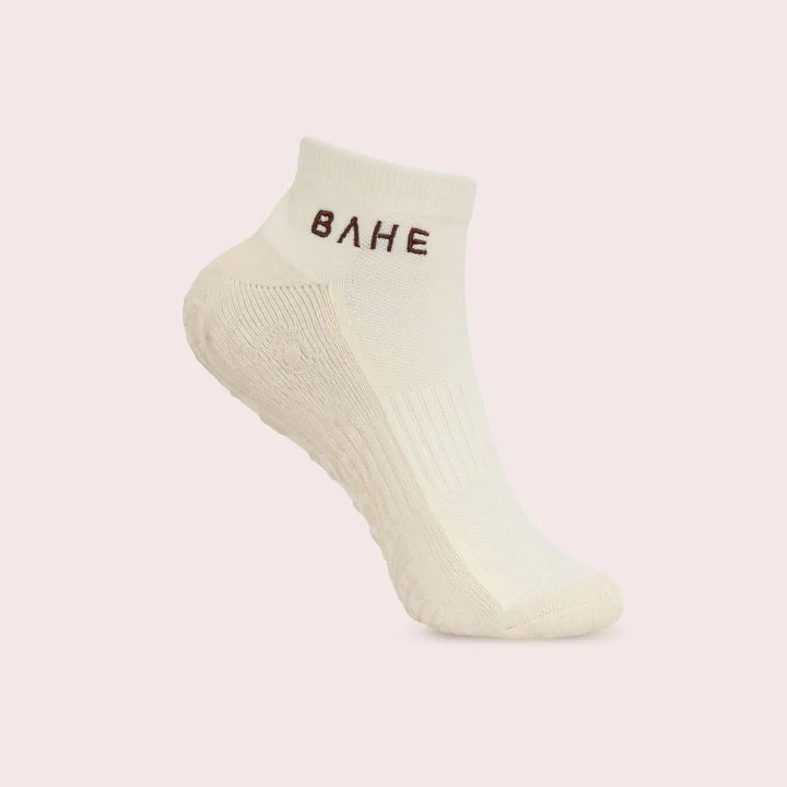 BAHE Grounded Grippy Ankle Socks - Coconut