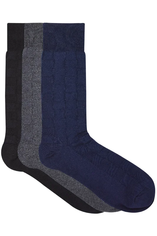 Balenzia Men's Cotton Crew Socks-(Pack of 3 Pairs/1U)