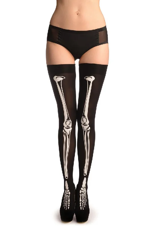 Black With Printed Skeleton Bones (Halloween)