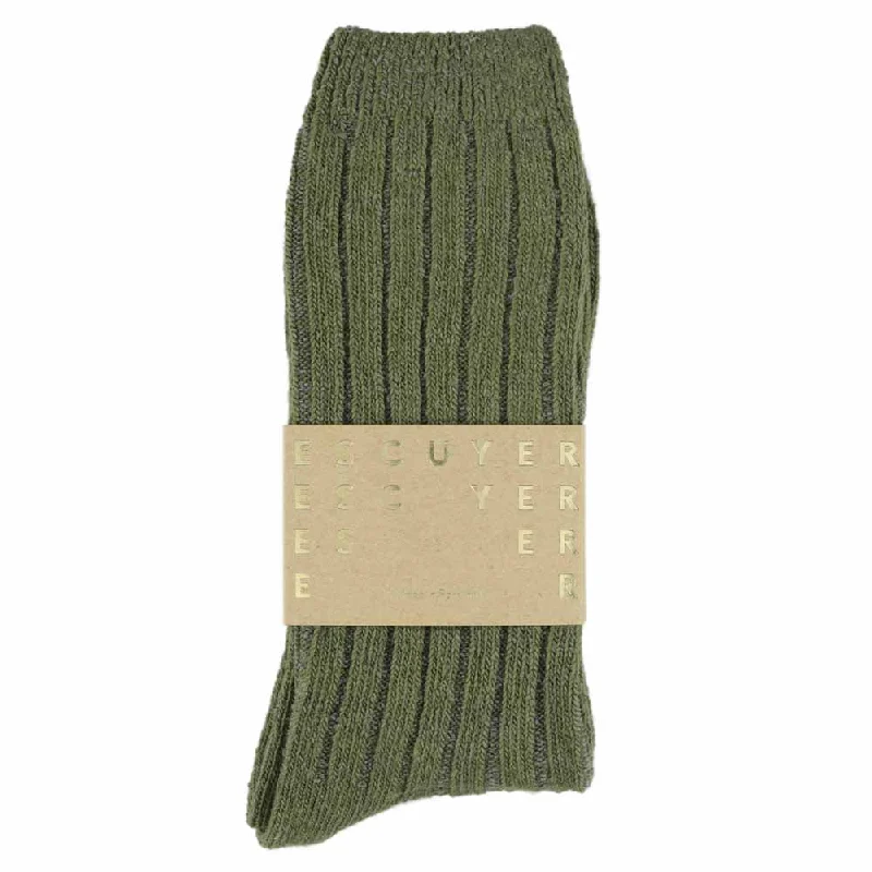 Cashmere Crew Socks - Khaki