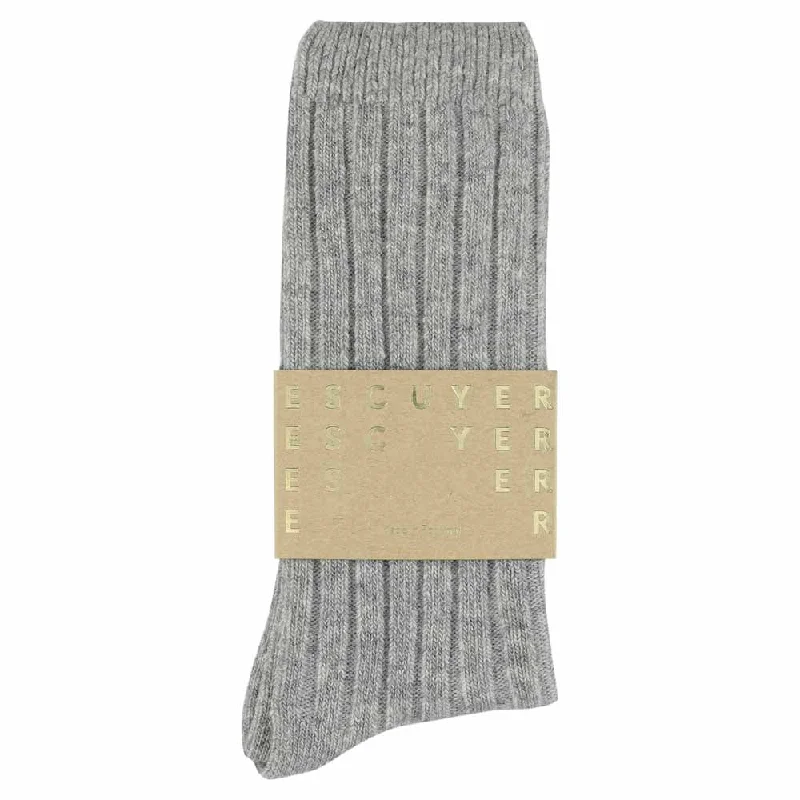 Cashmere Crew Socks - Light Grey