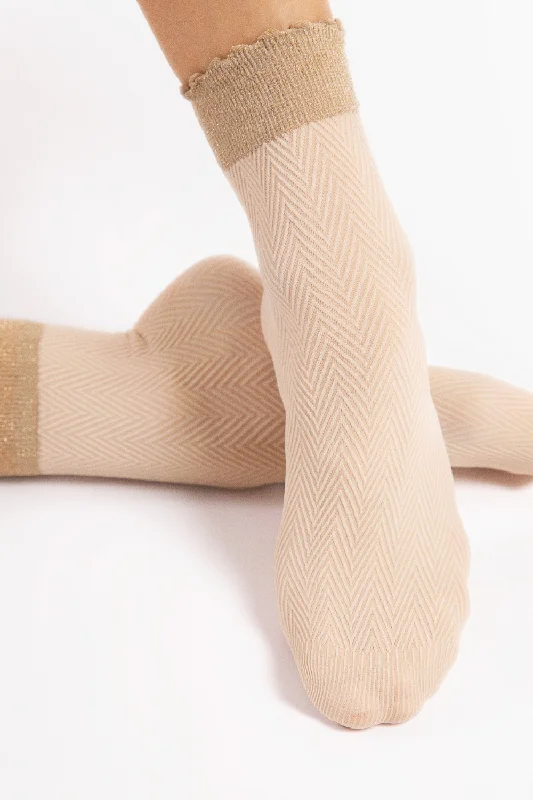 Spina Herringbone Pattern Socks 40 Denier