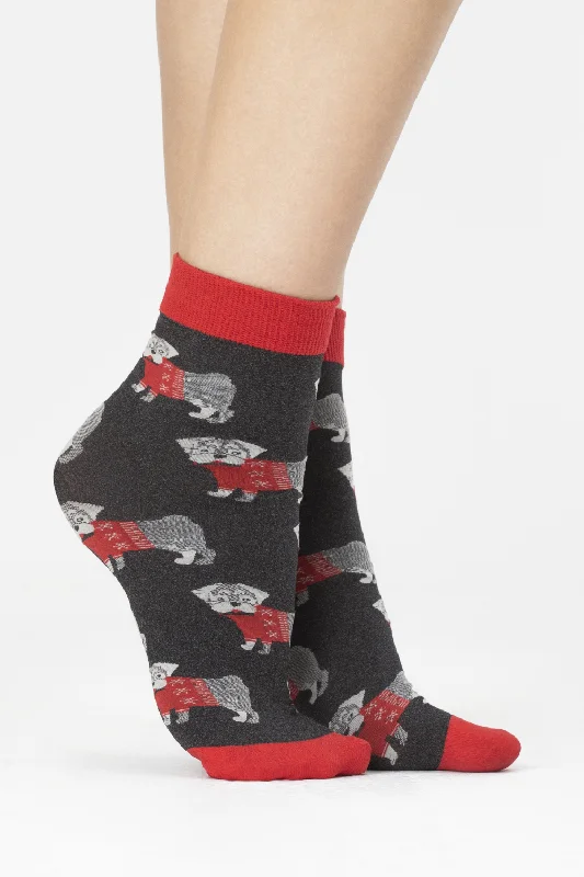 Xmas Buddy Dog Pattern Socks 40 Denier