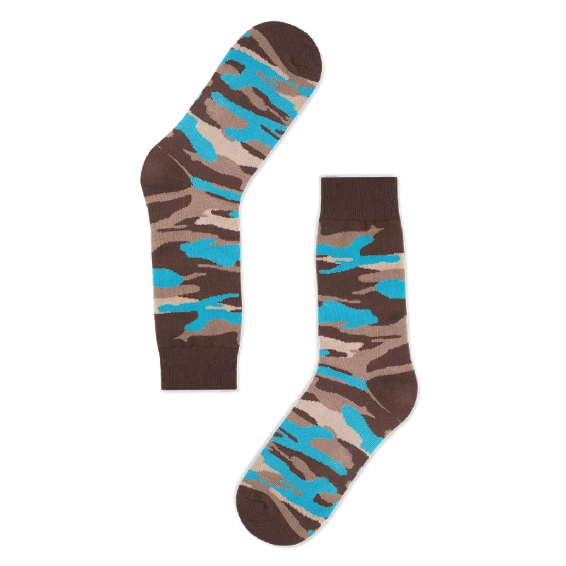 Golden Rabbit Unisex Crew Socks - Camo Water - Small