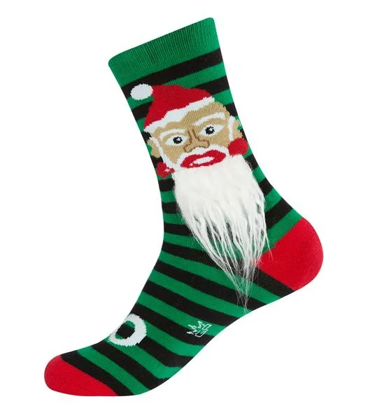 Gumball Poodle Unisex Crew Socks - Ho Ho Santa (With Beard!)