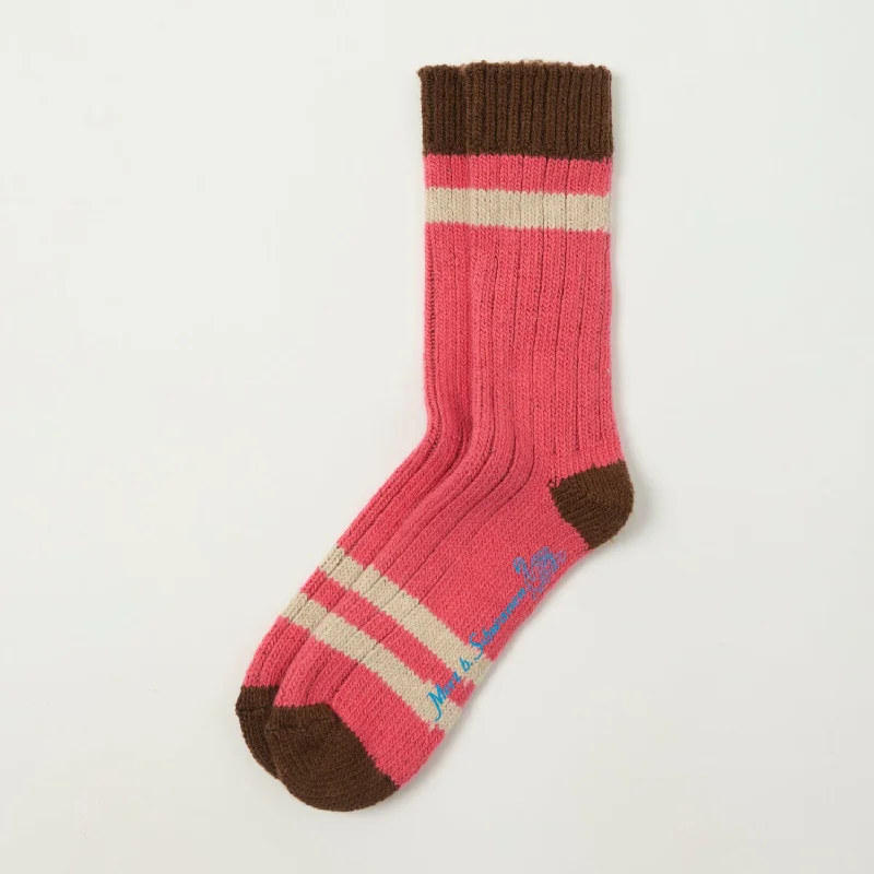 Merz b. Schwanen MW74 'Extra Fine' Merino Wool Sock - Raspberry