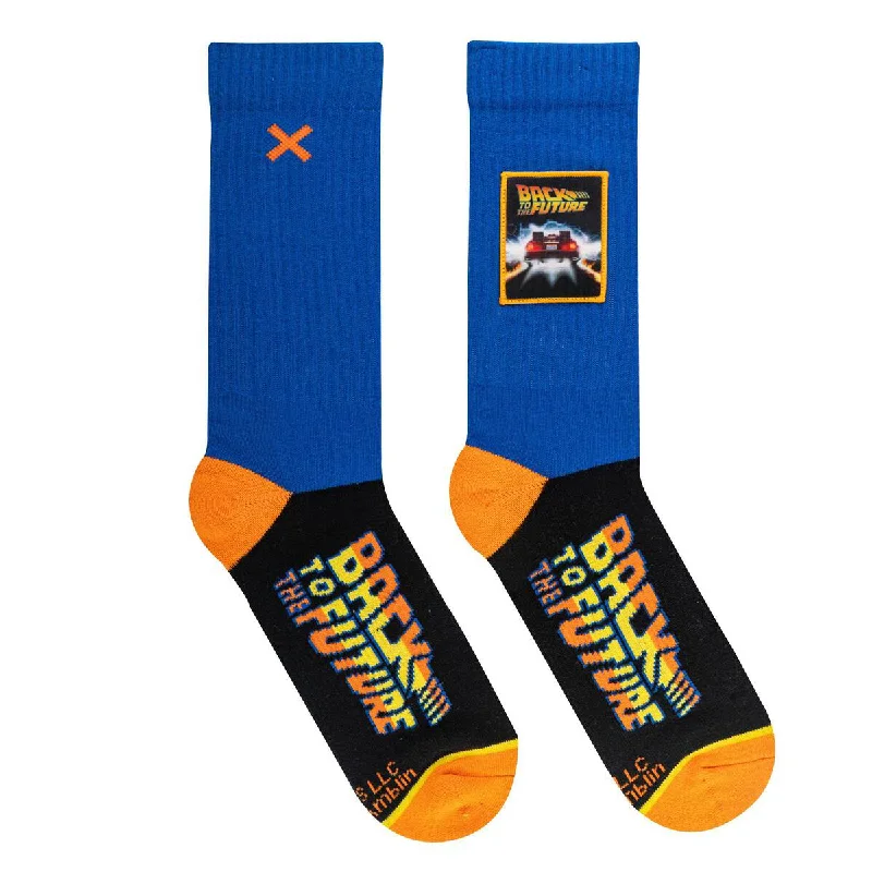 Odd Sox Men's Ribbed Crew Socks – Back to the Future Patch