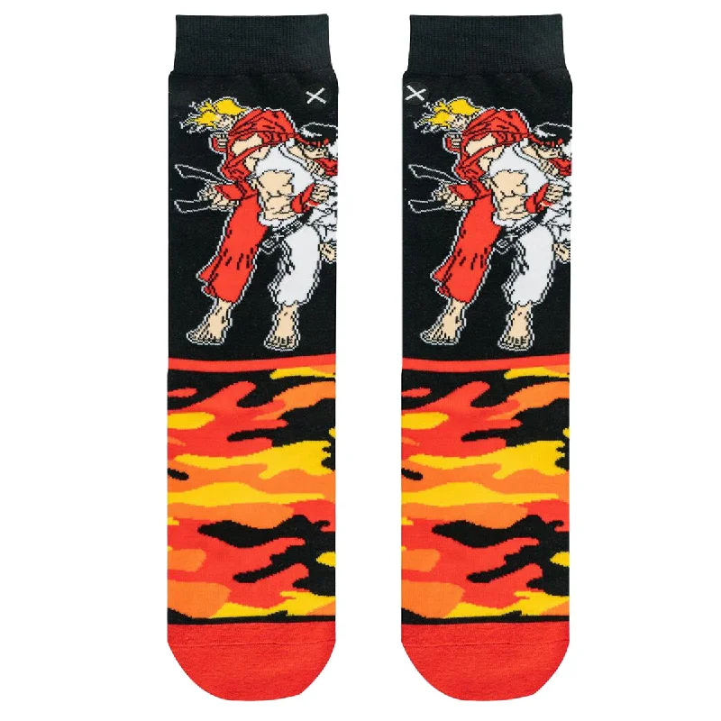 Odd Sox Men's Crew Socks – Ken & Ryu Camo (Street Fighter II)