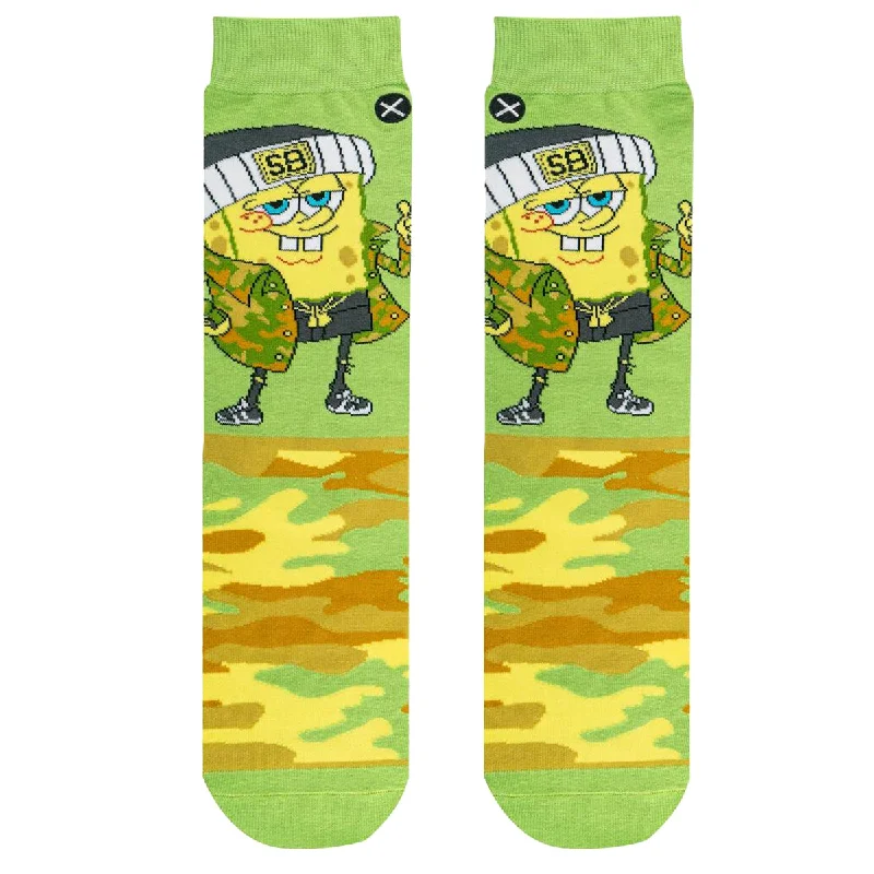 Odd Sox Men's Crew Socks – Spongebob Camo Pants