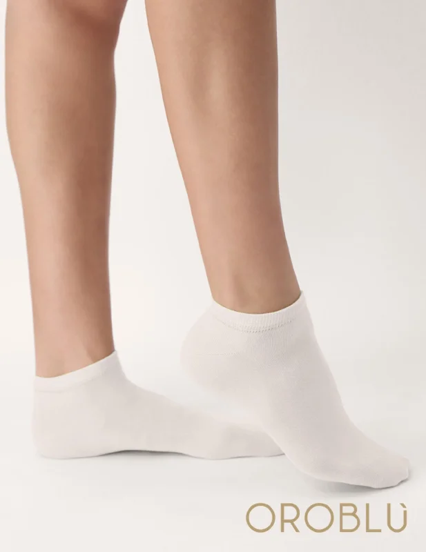 Oroblu Sale Bio Cotton Sneaker Socks White VOBC67425