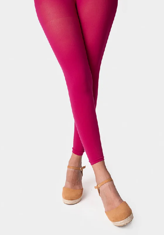 Premium 50 Denier Footless Tights Cerise