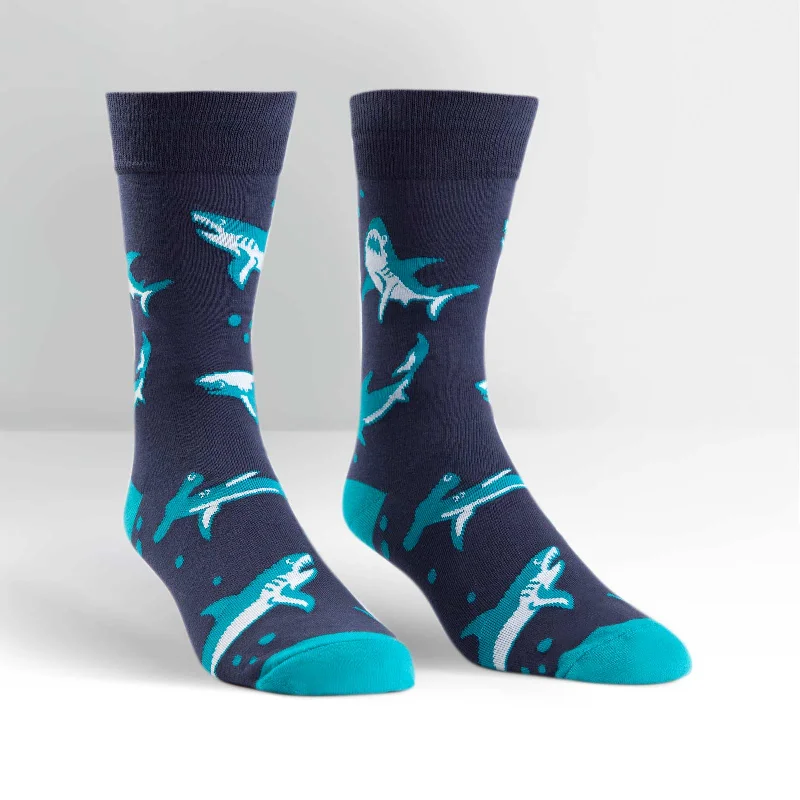 Sock It To Me Men's Crew Socks - Shark Attack