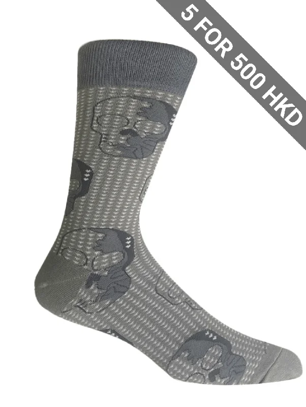 Socks | Grey | Skull | Cotton