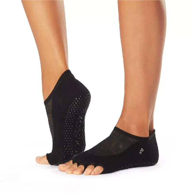 TOESOX Grip Half Toe Luna - Black Shine