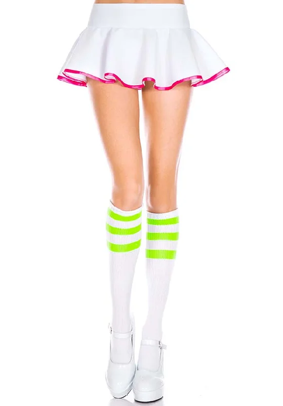 Triple Stripe [White/N Green] | KNEE HIGH SOCKS